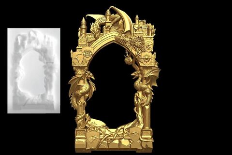 Силиконовый молд № 410 рамка с драконами (Игра престолов)