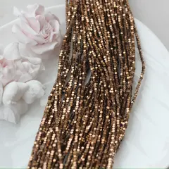 Гематин гематит, кубик усеченый, 2 мм, шоколад, 1 нить, ГМ101