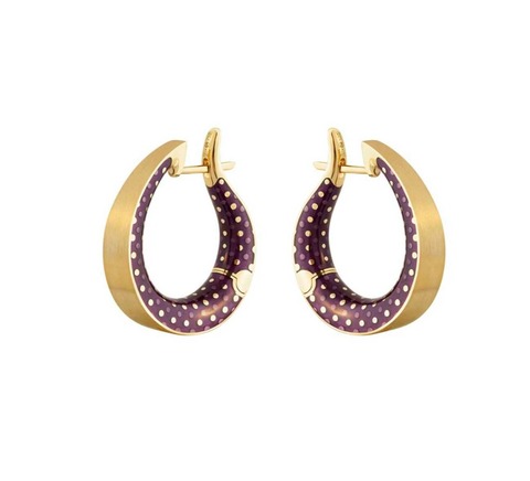 Серьги Конго с бордовой эмалью, E0177-23/5