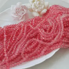 Бусины стеклянные розовые 