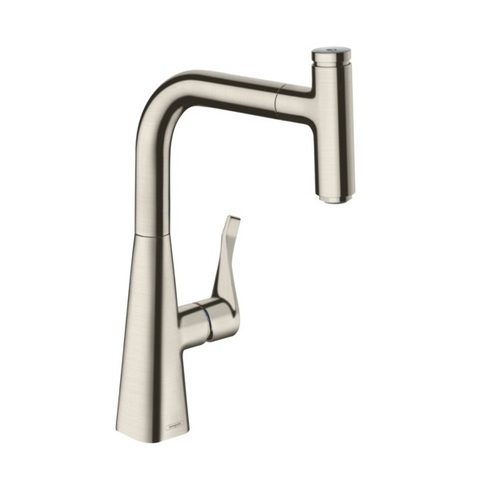 Смеситель для кухни с выдвижным изливом и лейкой Hansgrohe Metris Select 14857800