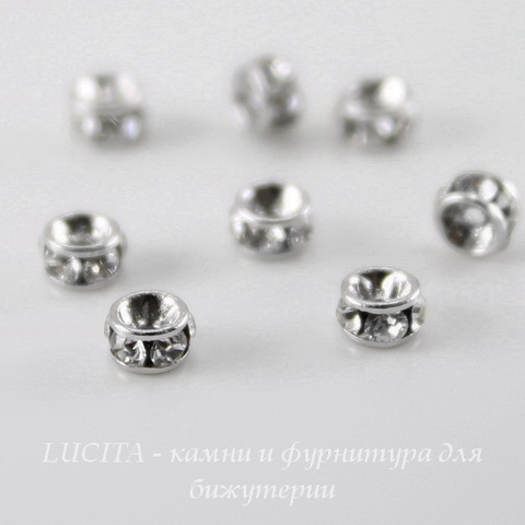 77503 Бусина - рондель Сваровски Crystal (цвет - античное серебро) 3х2 мм ()