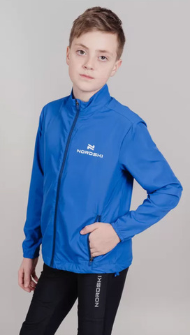 Детская беговая Ветровка Nordski Jr. Motion Vasilek/Dark blue