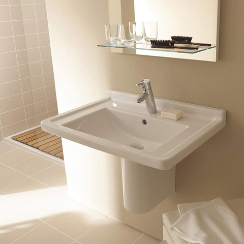 Duravit Starck 3  Раковина 700х490 мм, с переливом, с 1 отв под смеситель, цвет белый 304700000