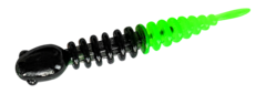 Силиконовые приманки Trout Bait Chub 65 (65 мм, цвет: Чёрно-зелёный, запах: чеснок, банка 12 шт.)