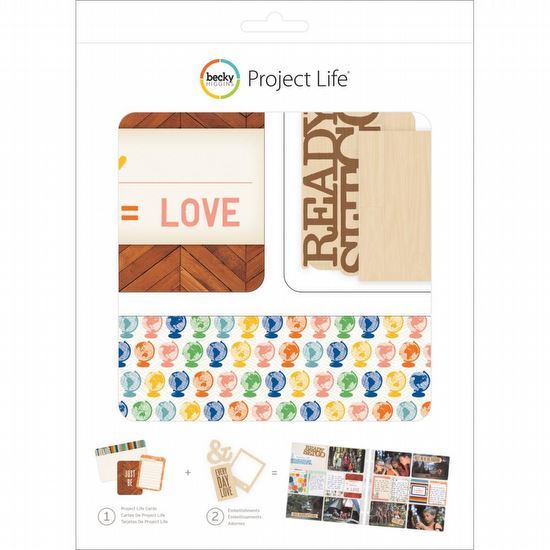 Kit набор карточек и деревянных украшений для Project Life