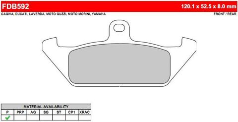 FDB592 Тормозные колодки дисковые MOTO, блистер 2 шт