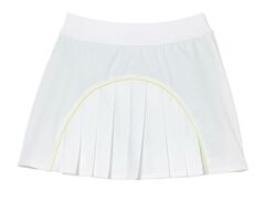 Теннисная юбка Lacoste Pleat Back Ultra-Dry Tennis Skirt with Contrast Shorts - white/green