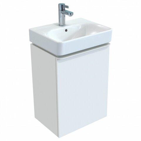 Шкафчик для раковины Geberit Smyle Square, с одной дверцей: B=49.2см, H=61.7см, T=40.6см, Белый / Высокоглянцевое покрытие