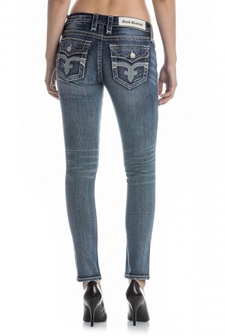 Rock Revival | Джинсы женские XANDRA S201 SKINNY CUT JEAN RP9428S201 сзади на модели