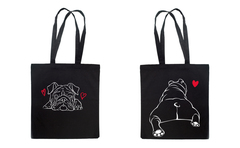 Тканевая сумка "Английский бульдог - любовь"