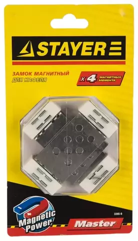 Магнитный фиксатор STAYER 3395-B серебристый 4 шт.