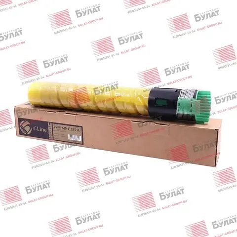 Тонер-картридж БУЛАТ s-Line MP C2551E (841507) для Ricoh Aficio MP C2051, MP C2551 (Жёлтый, 9500 стр.)