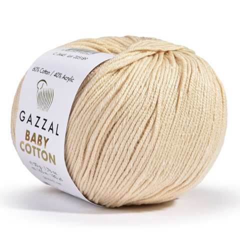 Пряжа Gazzal Baby Cotton 3445 кремовый