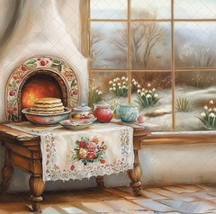 Масленица №1- фон неопреновый