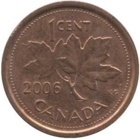 1 цент 2006 года. Канада. UNC