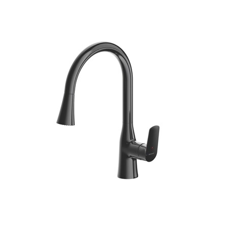 Смеситель для кухни Bravat Miranda выдвижной с одной ручкой, серый (F7460564BTC-ENG)