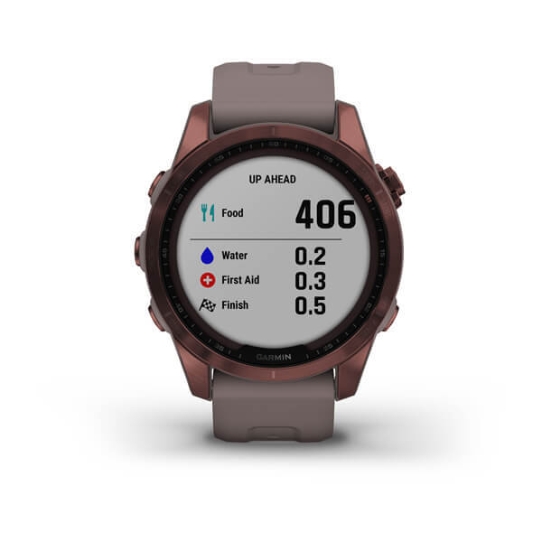 Garmin Fenix 7S Sapphire Solar бронзовый с серым ремешком