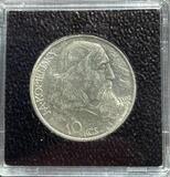 K16191 1957 Чехословакия 10 крон,  Епископ Моравского Братства - Ян Амос Коменский, Ag-500, 12g