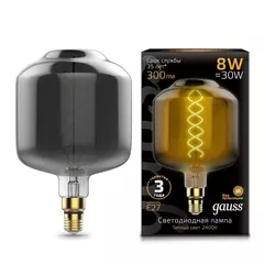 Лампа Gauss LED Filament DL180 8W Е27 300lm 2400К  gray flexible 164802008