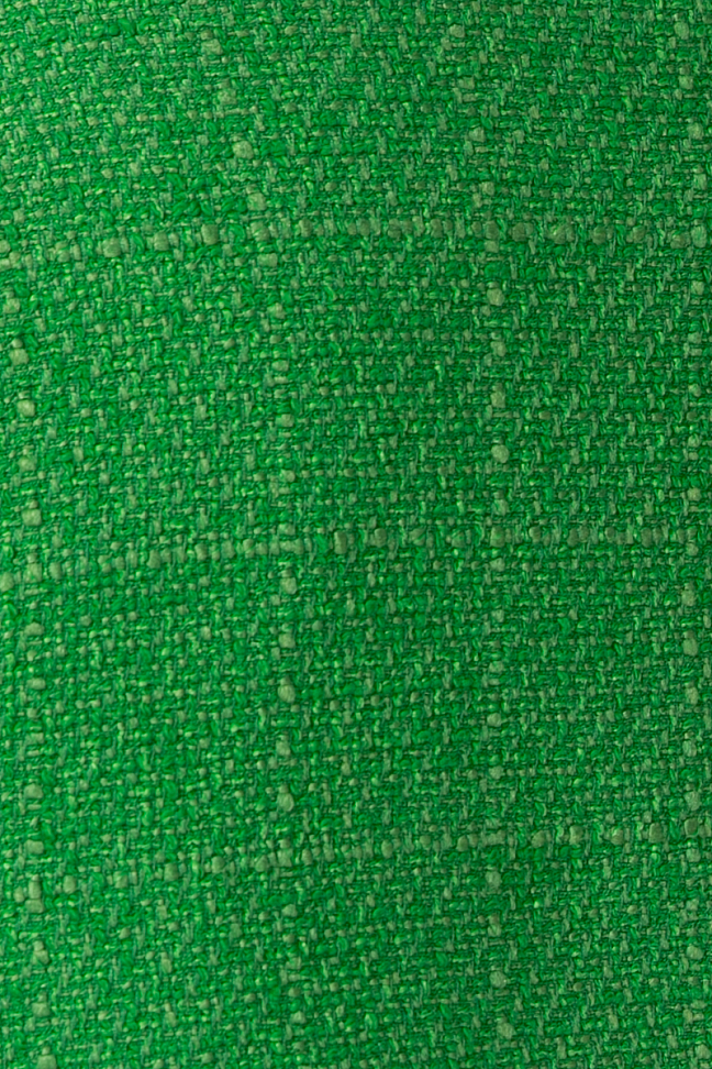 Юбка мини с гульфиком из костюмной рогожки, зеленый