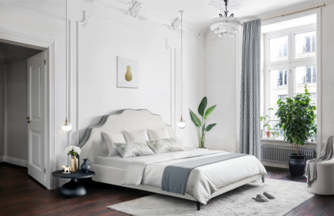 Наволочка 50х70 Mollen Ландыши светло-серая шелковая