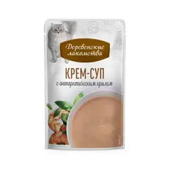 Деревенские лакомства консервы для кошек «Крем-суп с антарктическим  крилем