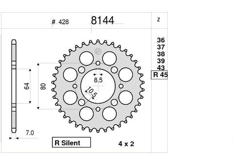 Звезда ведомая Ognibene 8144-Z45 (JTR838.45)