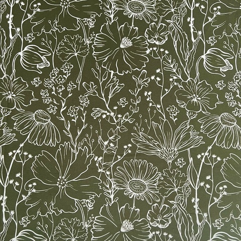 ПРЕДЗАКАЗ, БЕЛЫЕ ЦВЕТЫ НА БОЛОТНОМ - 100% хлопок