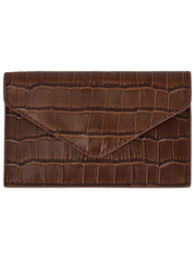 Картхолдер ENVELOPE CROCO шоколадного цвета