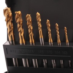 Набор метчиков машинных M3 -M12 HSSE-TiN DIN371/376 (Винт., C/2-3P, R35) 7пр Volkel 47827