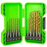 GREENWORKS Набор сверл HSS-TiN 1,5-8,0 мм с шестигранным хвостовиком в кейсе 22 шт. (2943907)