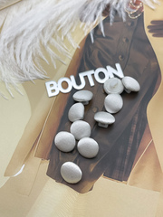 Пуговицы тканевые/атласные белые