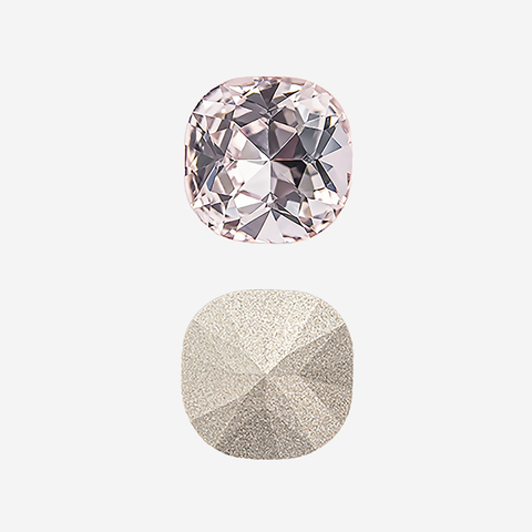 Кристалл Кушон (Сushion), оттенок "Светло-розовый"/"Light Rose", 10мм
