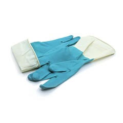 Перчатки латексные хозяйственные двухцветные, размер 