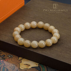 Браслет "Классика". Медовый нефрит Д 12мм.