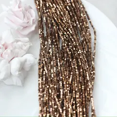 Гематин гематит, кубик усеченый, 2 мм, шоколад, 1 нить, ГМ101