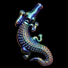 Силиконовый молд Крокодил со стразами