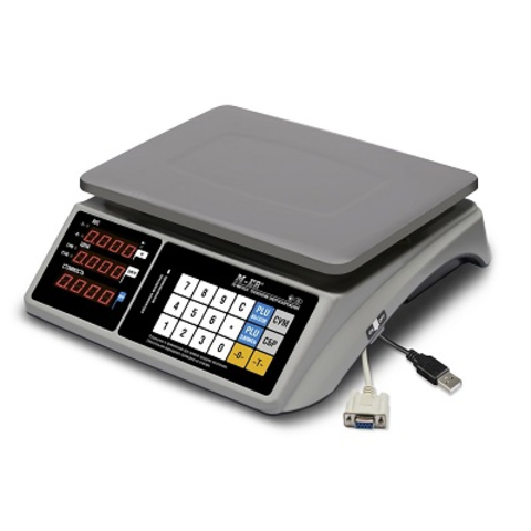 Весы торговые M-ER 328AC-32.5 LED Touch-M, с RS-232 и USB(COM), АКБ