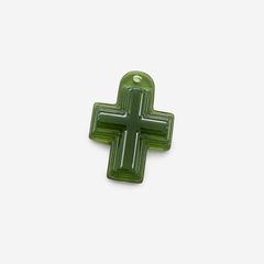 Подвеска в форме креста "Готика", 37*27мм, зеленый акрил