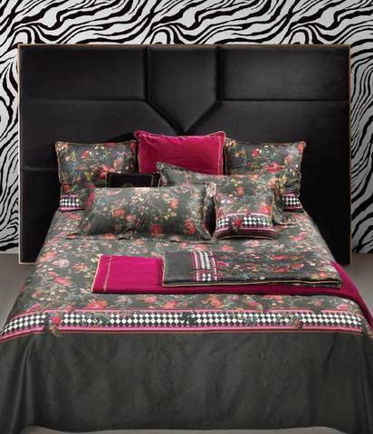 Постельное белье 2 спальное евро Roberto Cavalli Botanic black 002