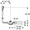 Geberit 150.758.21.1 Слив-перелив для ванны с системой нажатия PushControl, d52, длина 26 см, с декоративным комплектом и соединительным коленом (ДО ОКОНЧАНИЯ СКЛАДСКИХ ОСТАТКОВ)