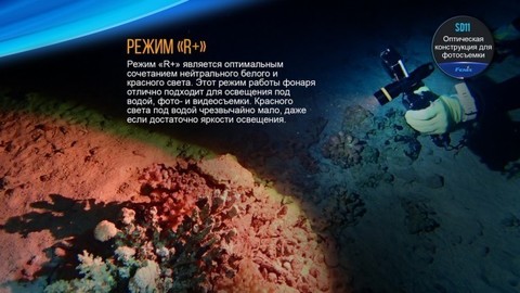 Фонарь светодиодный подводный Fenix SD11, 1000 лм, аккумулятор