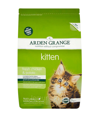 Arden Grange Kitten корм беззерновой для котят с Курицей и картофелем 2 кг