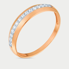 Кольцо для женщин из розового золота 585 пробы с фианитами (арт. 1101200)
