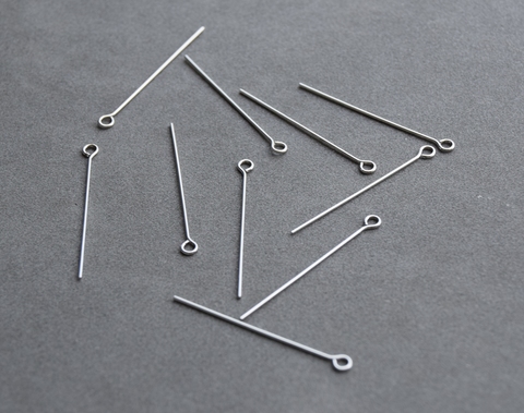 Пин с колечком, 30мм, покрытие родий