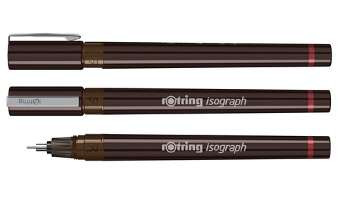 Изограф Rotring, толщина линии: 0.50 mm, корпус: пластик, цвет: бордовый (1903492)