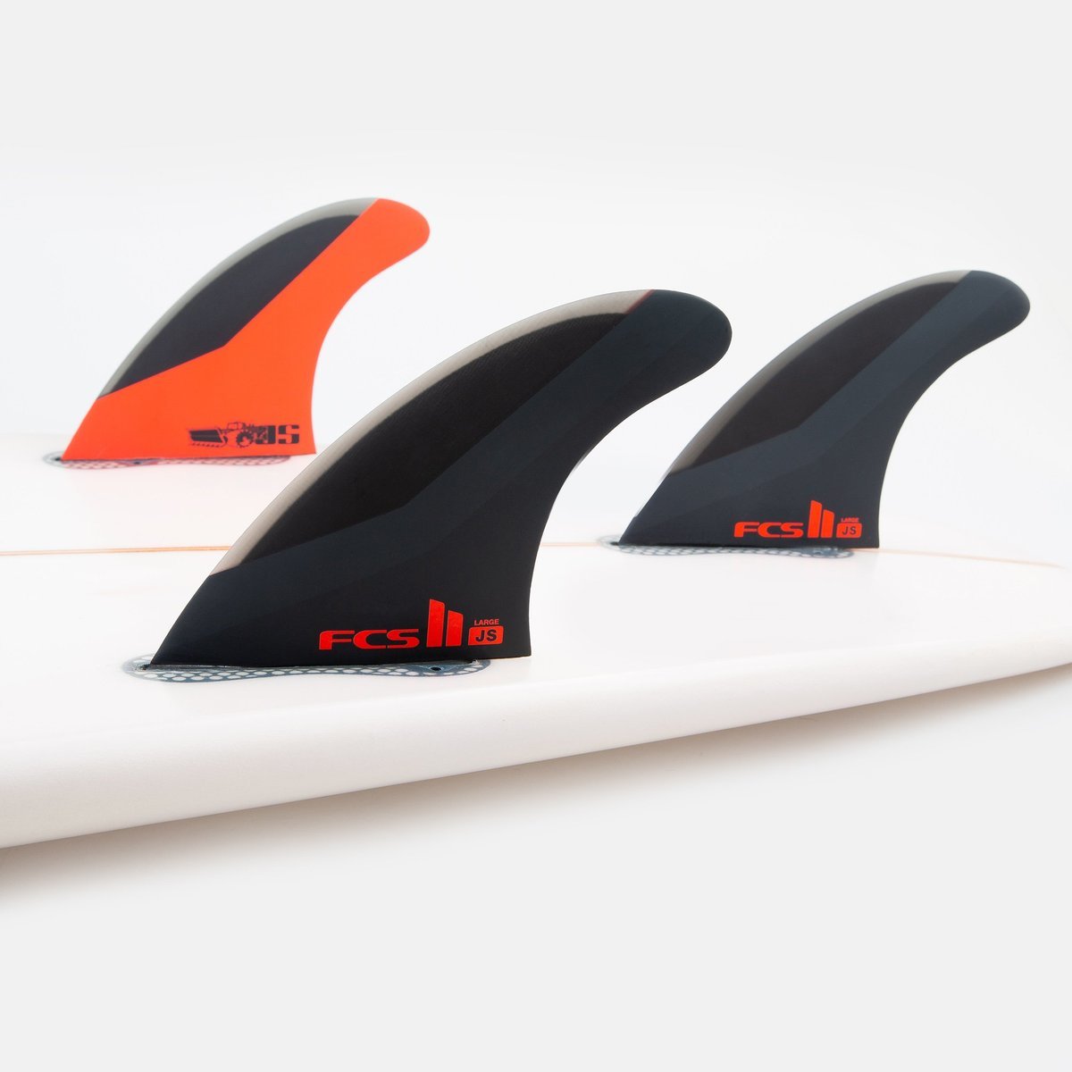 FCS II JS PC Tri Retail Fins Charcoal Red Medium