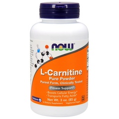 Now Foods, L-карнитин, чистый порошок, 85 г (3 унции)