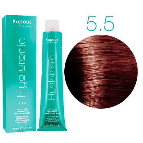 Kapous HY Hyaluronic Acid 5.5 (Светлый коричневый махагоновый) - Крем-краска для волос с гиалуроновой кислотой